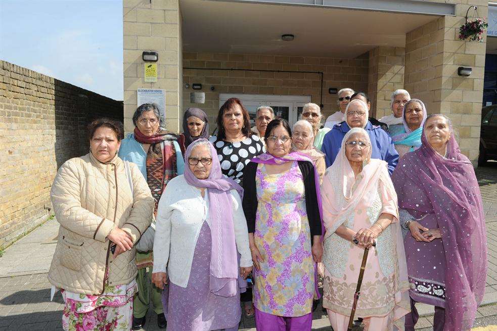 Women outside the Izzat day centre