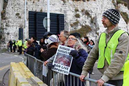 Protestors at Ramsgate port