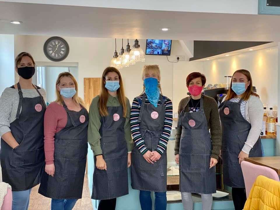 The staff of the new-look Bosuns tea and coffee shop in Queenborough, Sheppey