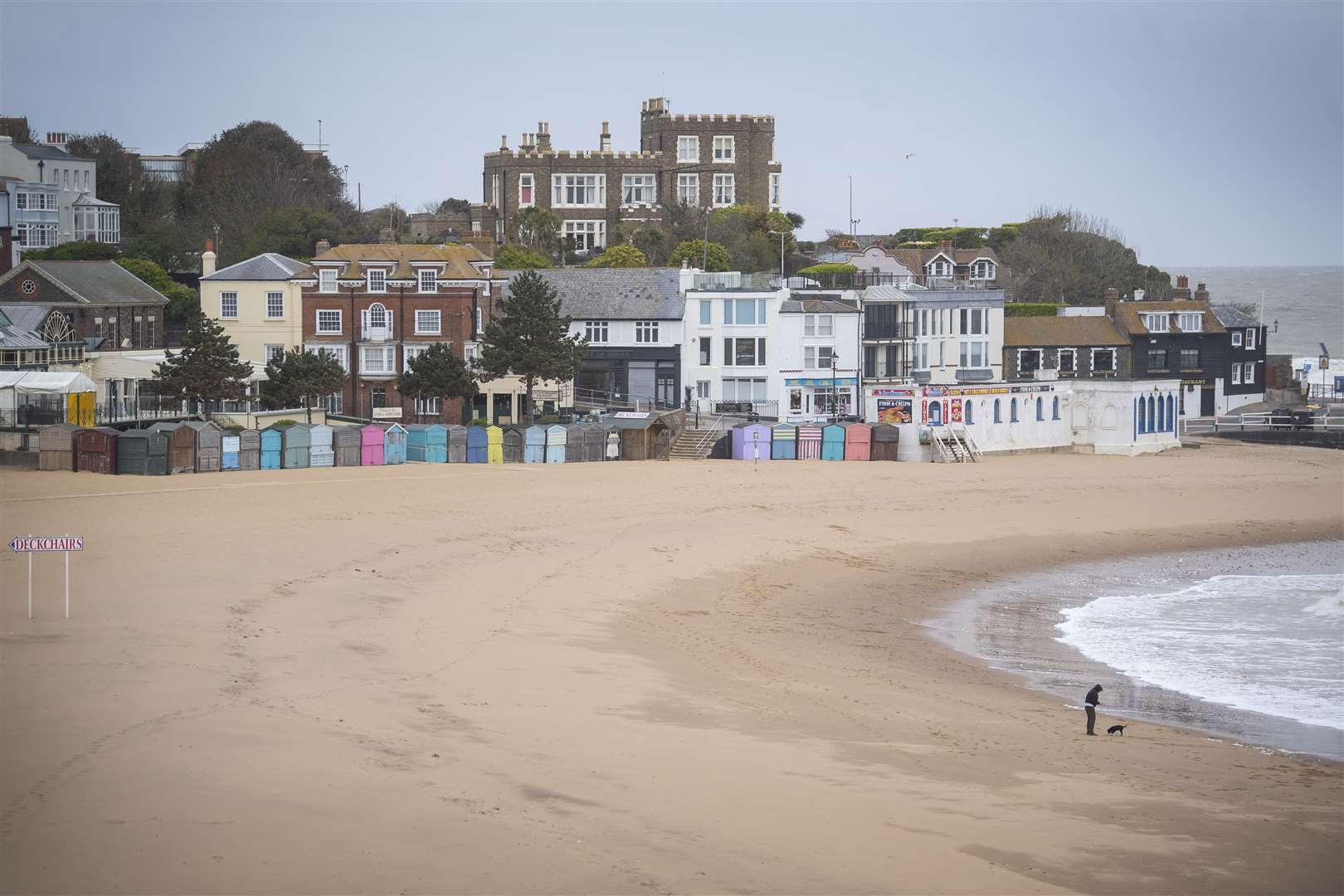 A near empty Broadstairs beach during the sunny Easter bank holiday weekend (Victoria Jones/PA)