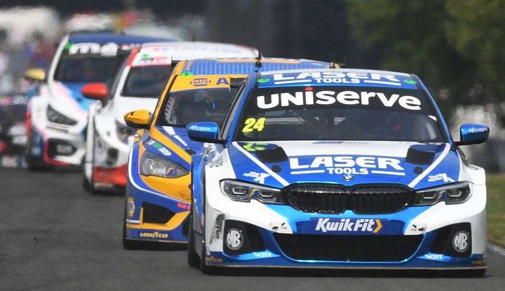 Jake Hill (No.24) was in top form at Oulton Park with two wins and a second place. Picture: Jakob Ebrey/BMW