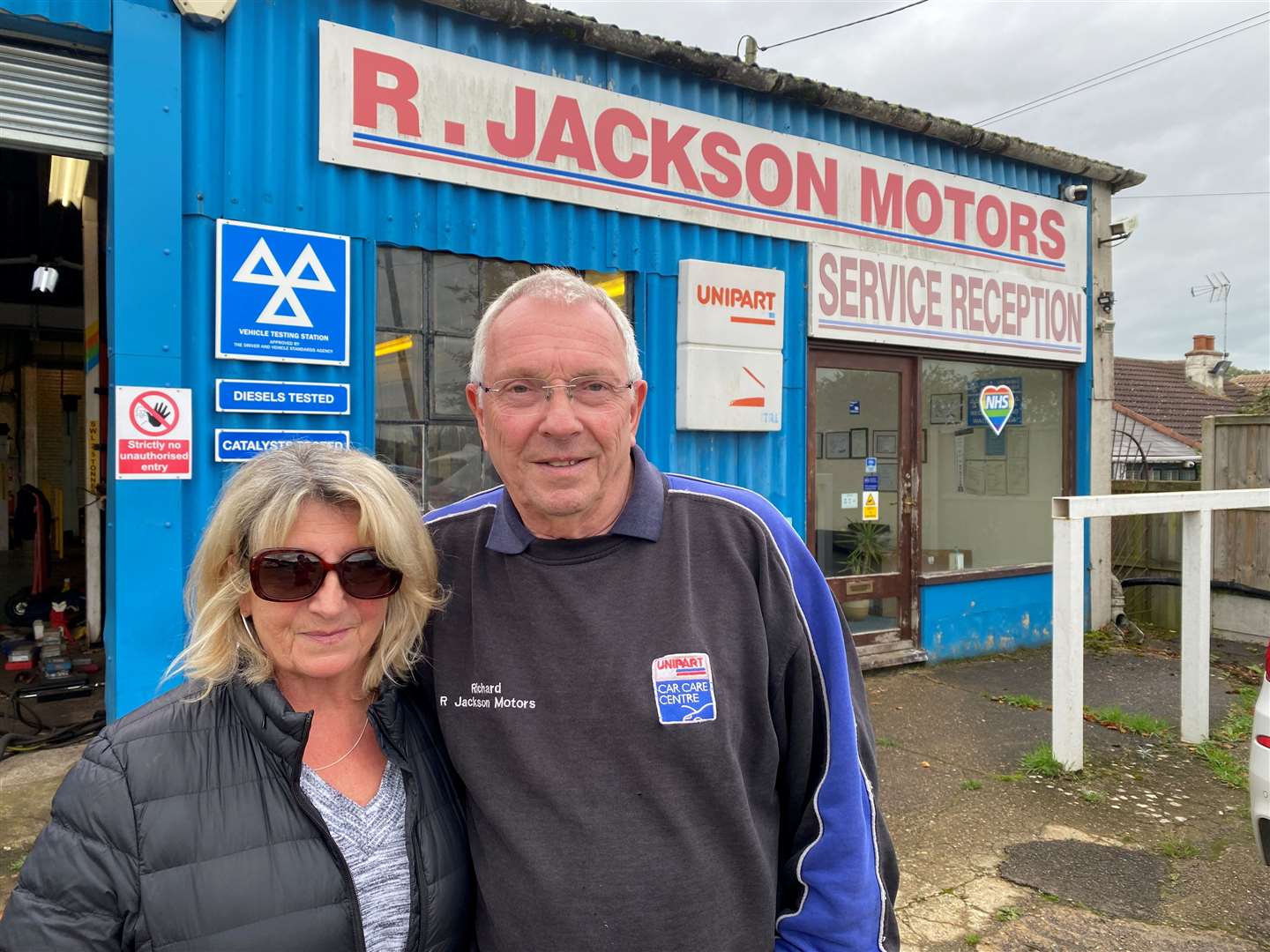 Richard and Brenda Jackson, owners of R. Jackson Motors in Herne Bay, have closed the garage to enjoy retirement