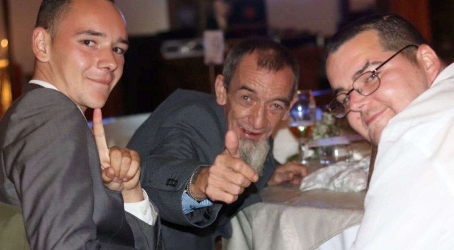 Ben, Wayne and Chris at a family wedding. Picture: George Woodgate