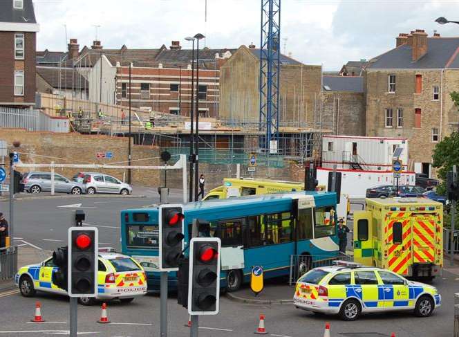 Paramedics on the scene. Picture: Peter Jenkins