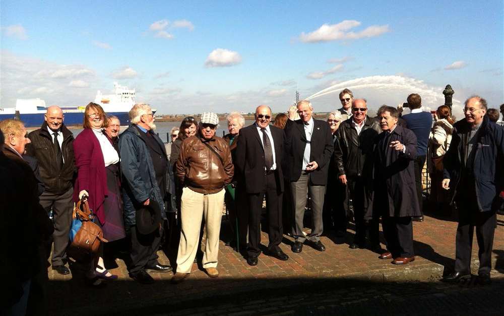 Family and friends of well-known river freeman Bob Sutherland gather outside Bawley Bay at Anchor Cove along the Gravesend river front