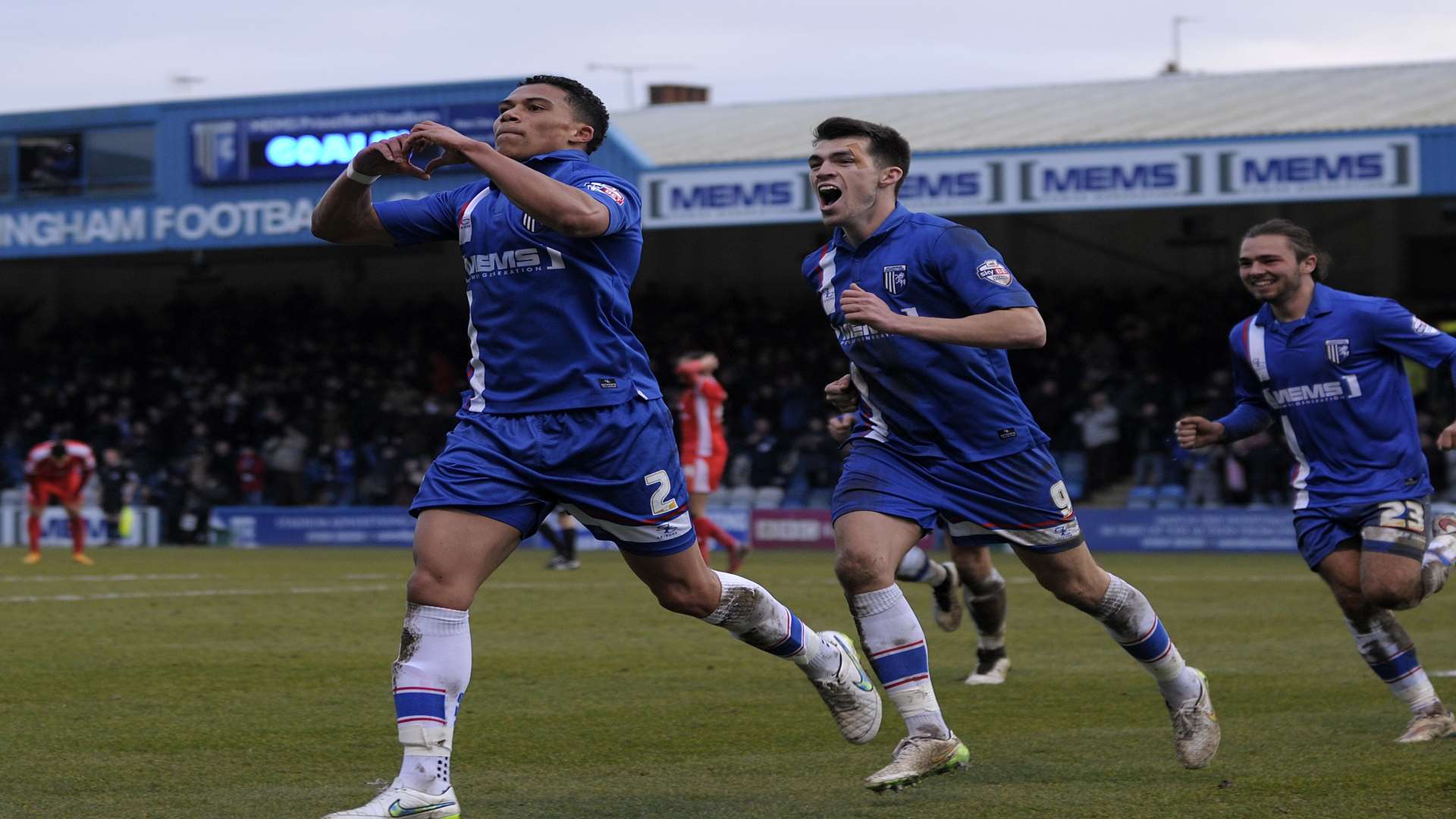 Bradley Garmston celebrates his goal infront of his parents Picture: Barry Goodwin