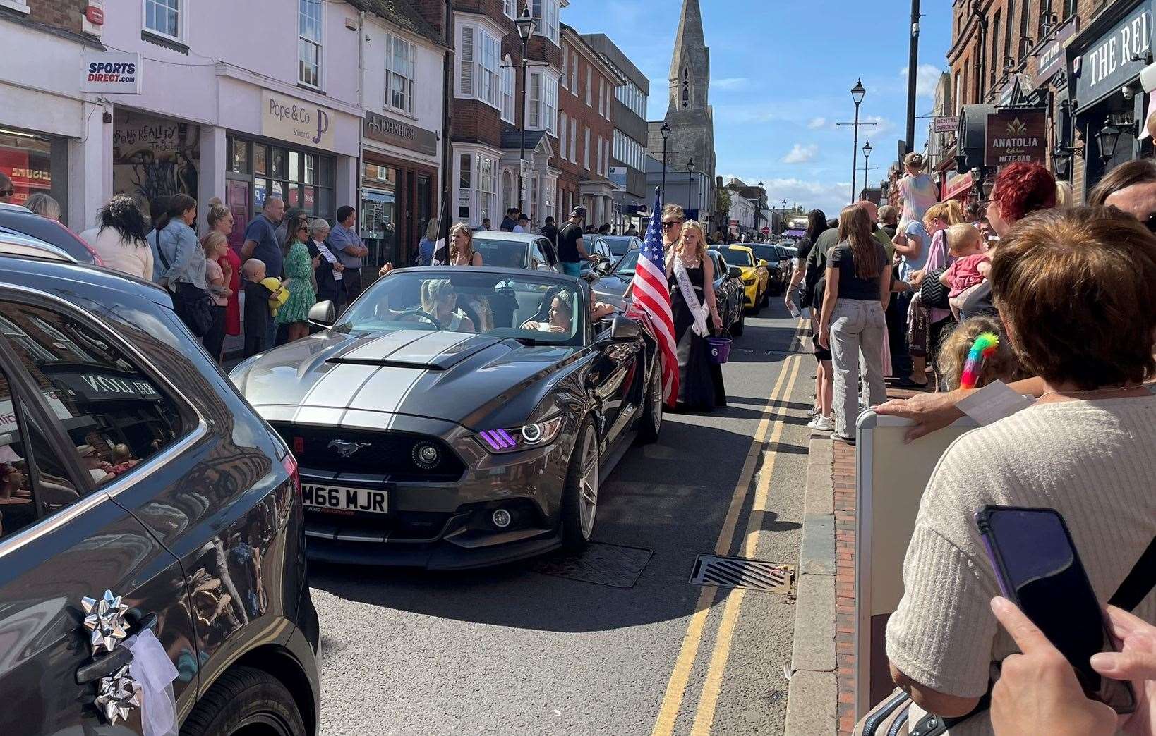 The Mafia Super Club's Lightning McQueen-inspired Mustang which won The Best Vehicle award. Picture: Joe Crossley