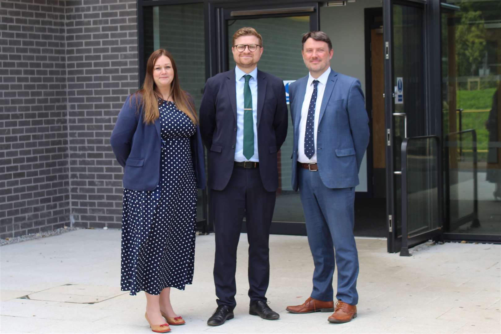 Ethan Roberts (centre) with deputy head teachers Zara Romney (left) and David McQuillan (right). Picture: Swale Academies Trust