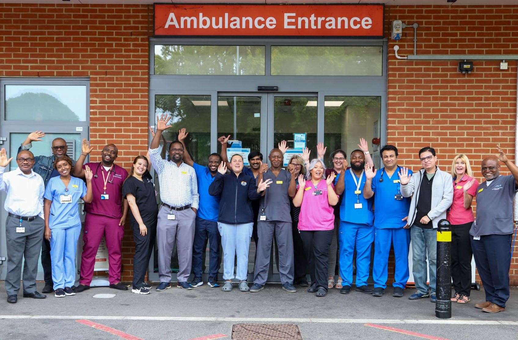 Staff outside the emergency department at Medway Maritime Hospital. Photo: Medway NHS Foundation Trust