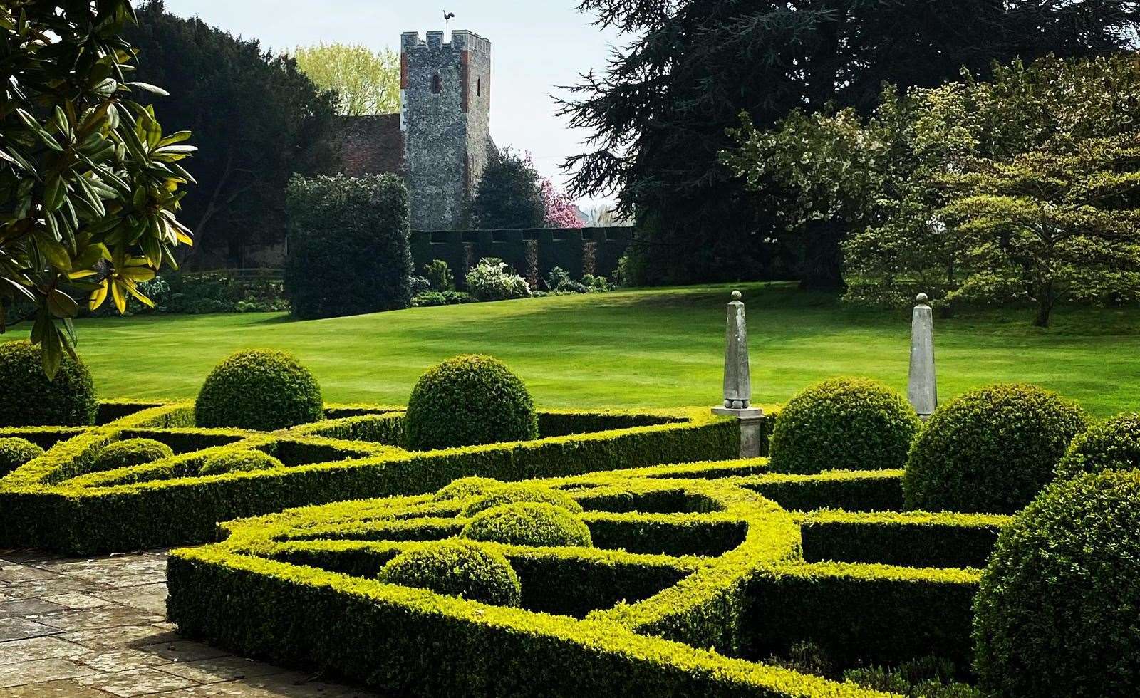 Norton Court’s eye-catching topiary and yew hedges are a highlight. Picture: National Garden Scheme