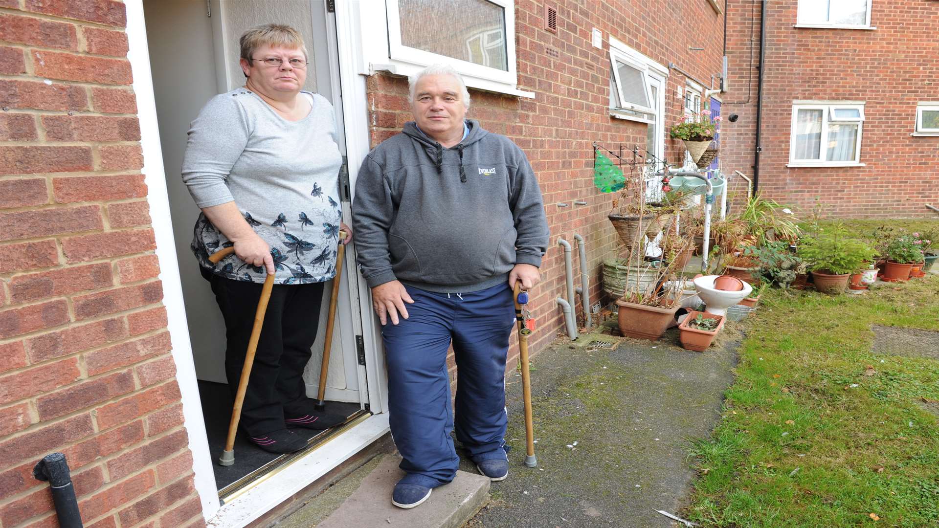 Malcolm and Cheryl Elliot cannot park their mobility scooter outside the house