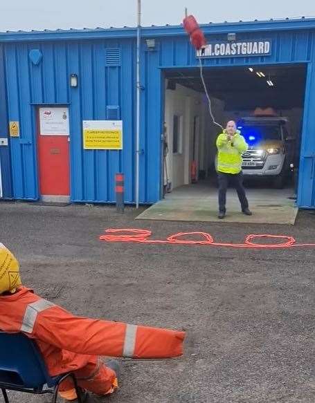 Sheppey Coastguards celebrated 200 years of the service with a ceremonial 'throwline' over a dummy