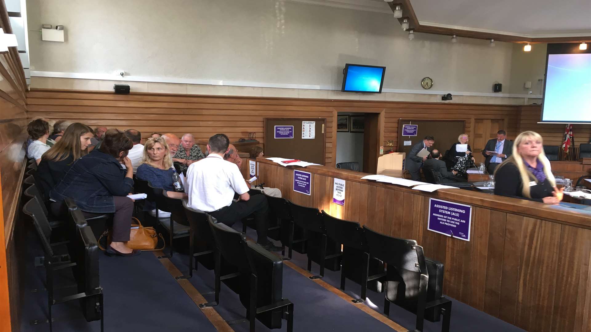 Protesters staged a sit in regarding the private session of the meeting as councillors and officers moved to another room