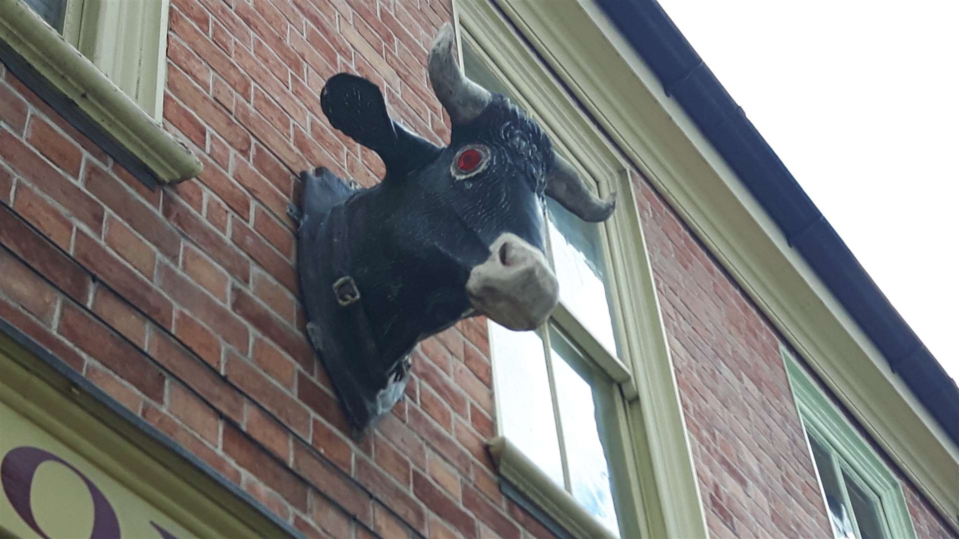 The bull's head marks the days when Butchery Lane was just that - full of butcher's shops