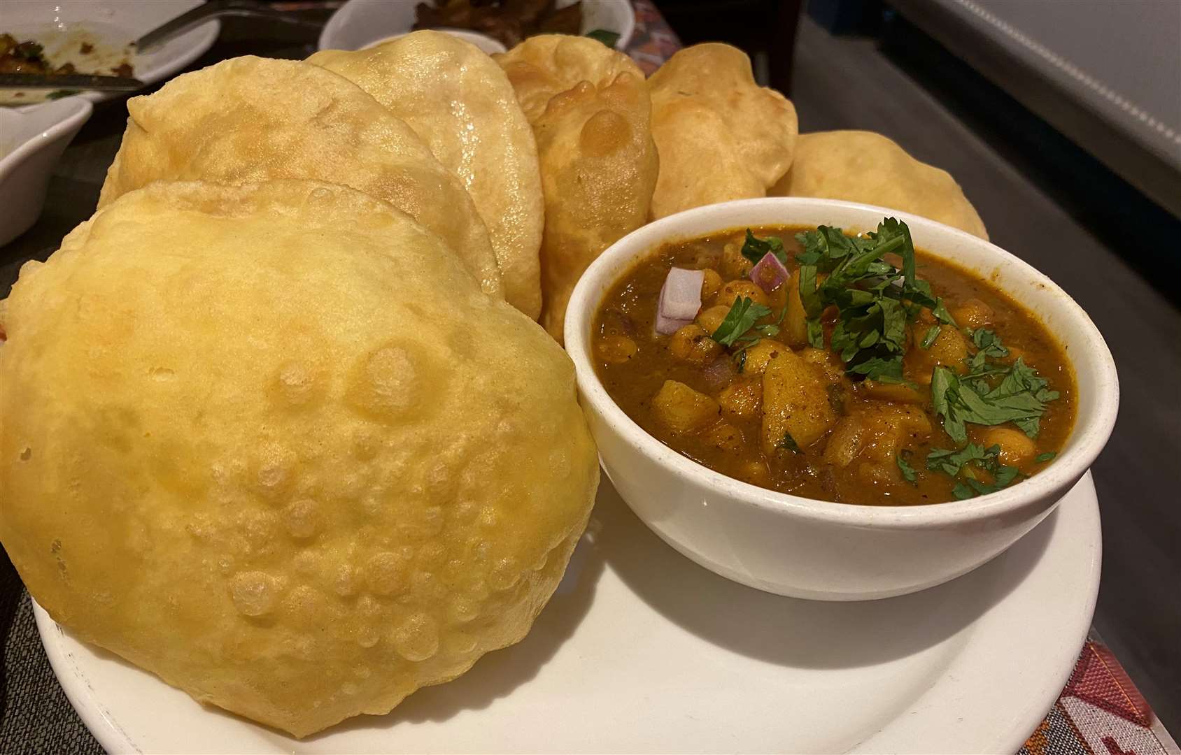 The aloo channa puri was a delightful flavour sensation