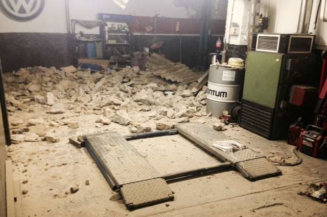 The scene inside Kent Automotive Ltd in Cross Street, Maidstone