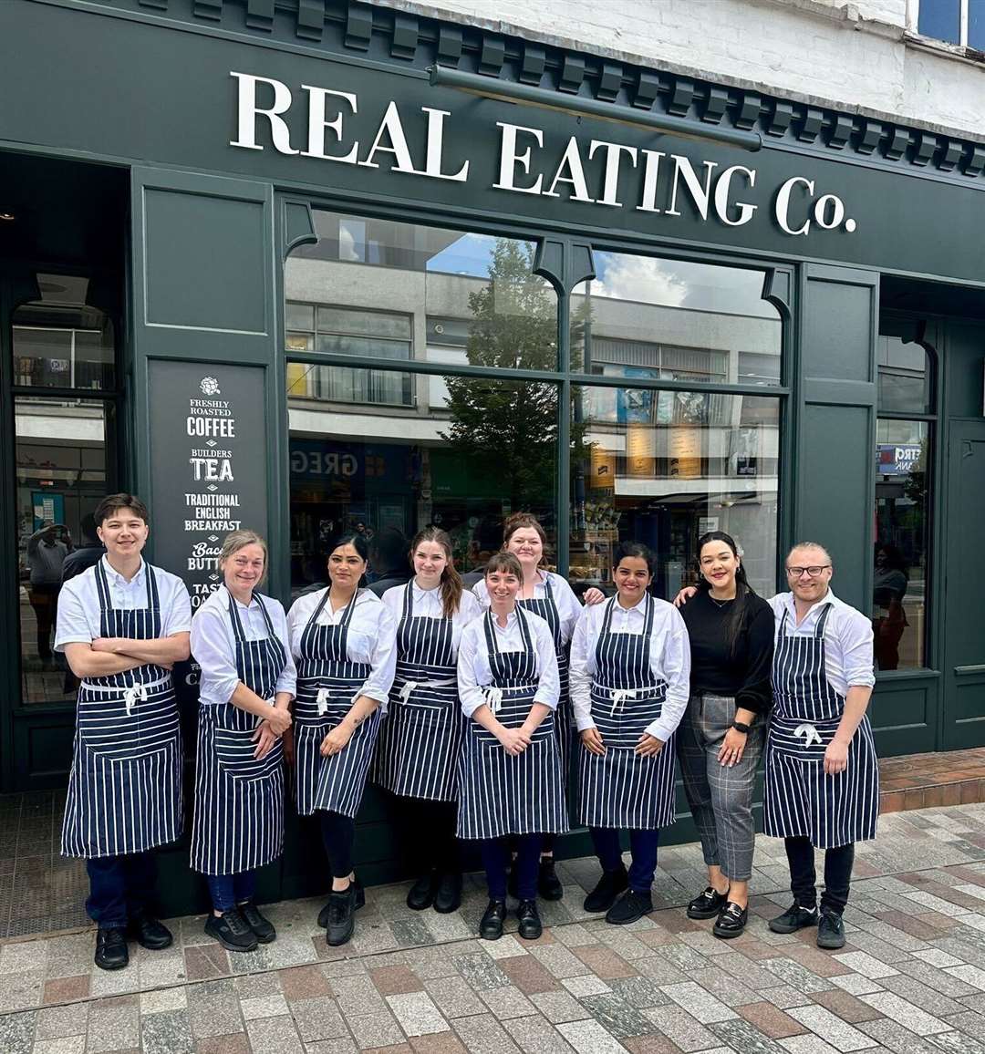 Staff outside the Real Eating Company shop in King Street Maidstone. Picture: Real Eating Company