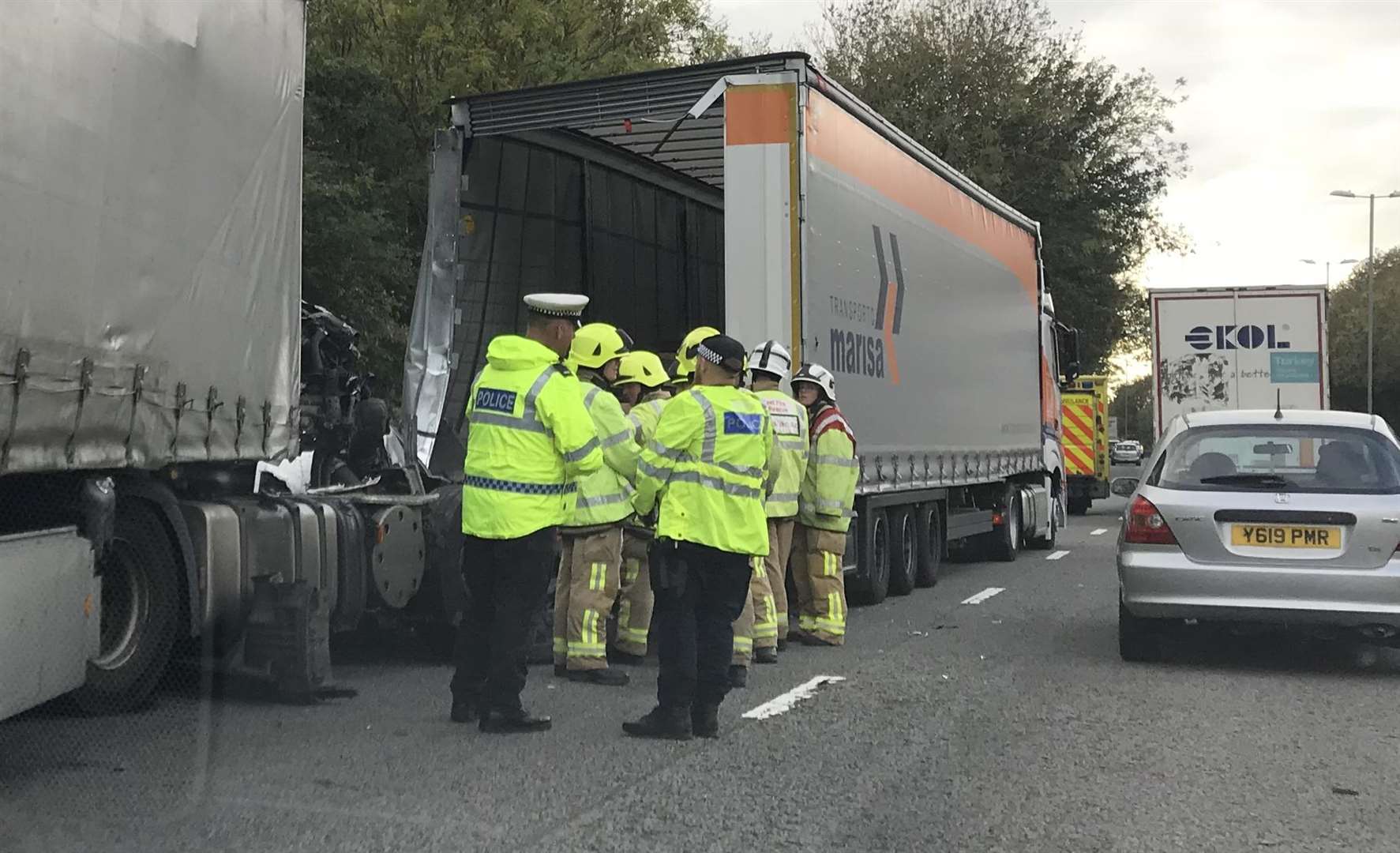 The scene of the A2 crash