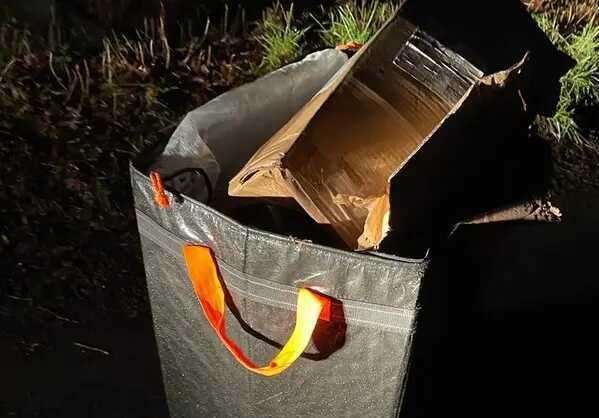 The bag of opened parcels found in Bon Fleur Lane, Coxheath