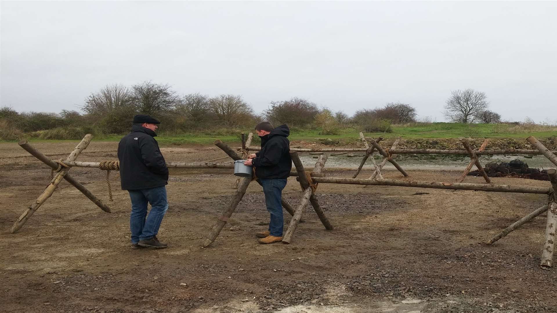 Production crew putting the final touches to the set of 'Nightingale'.