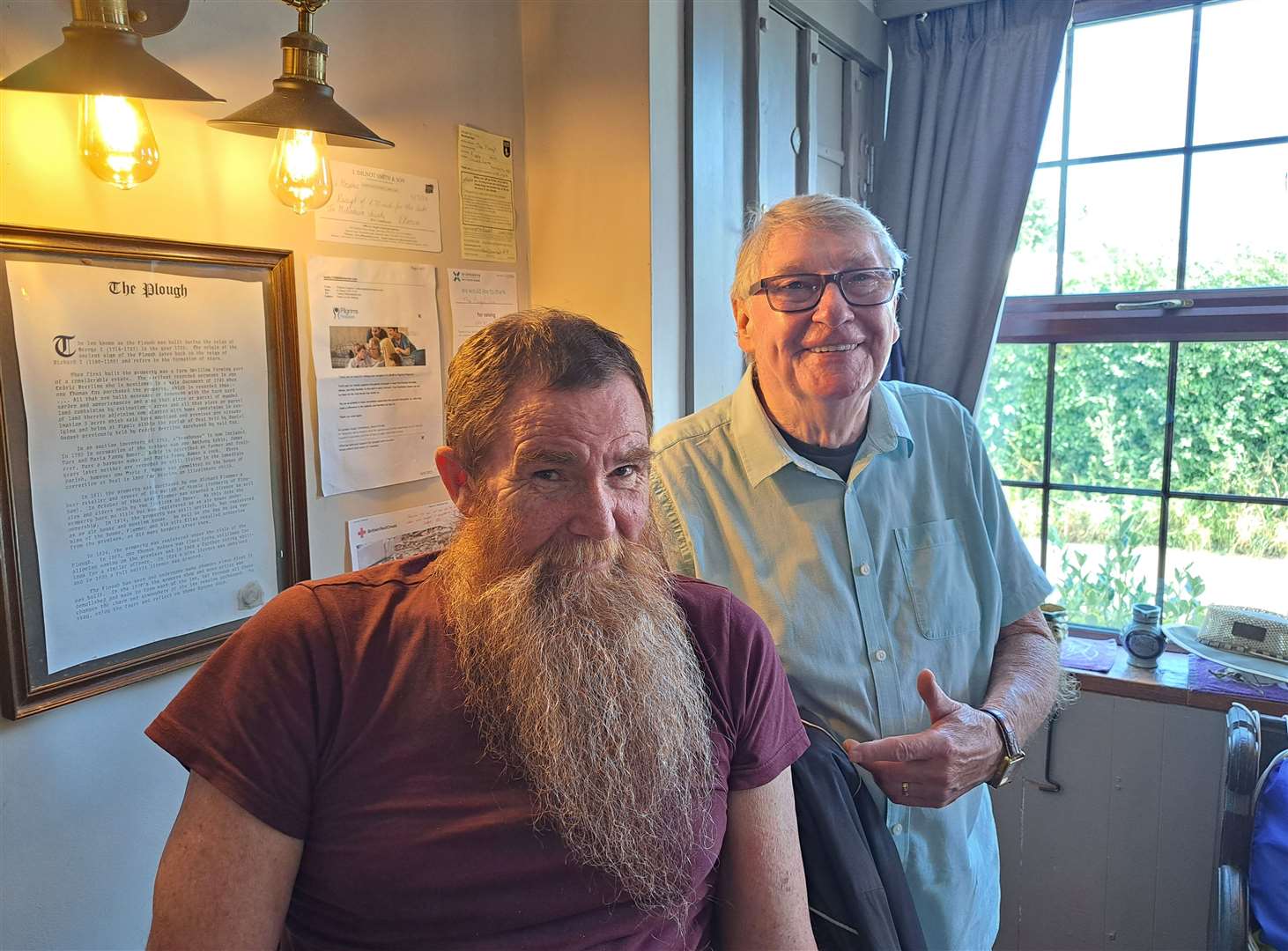 Paul Doolin, left, and Terry Coffey, customers of The Plough Inn at Ripple near Deal