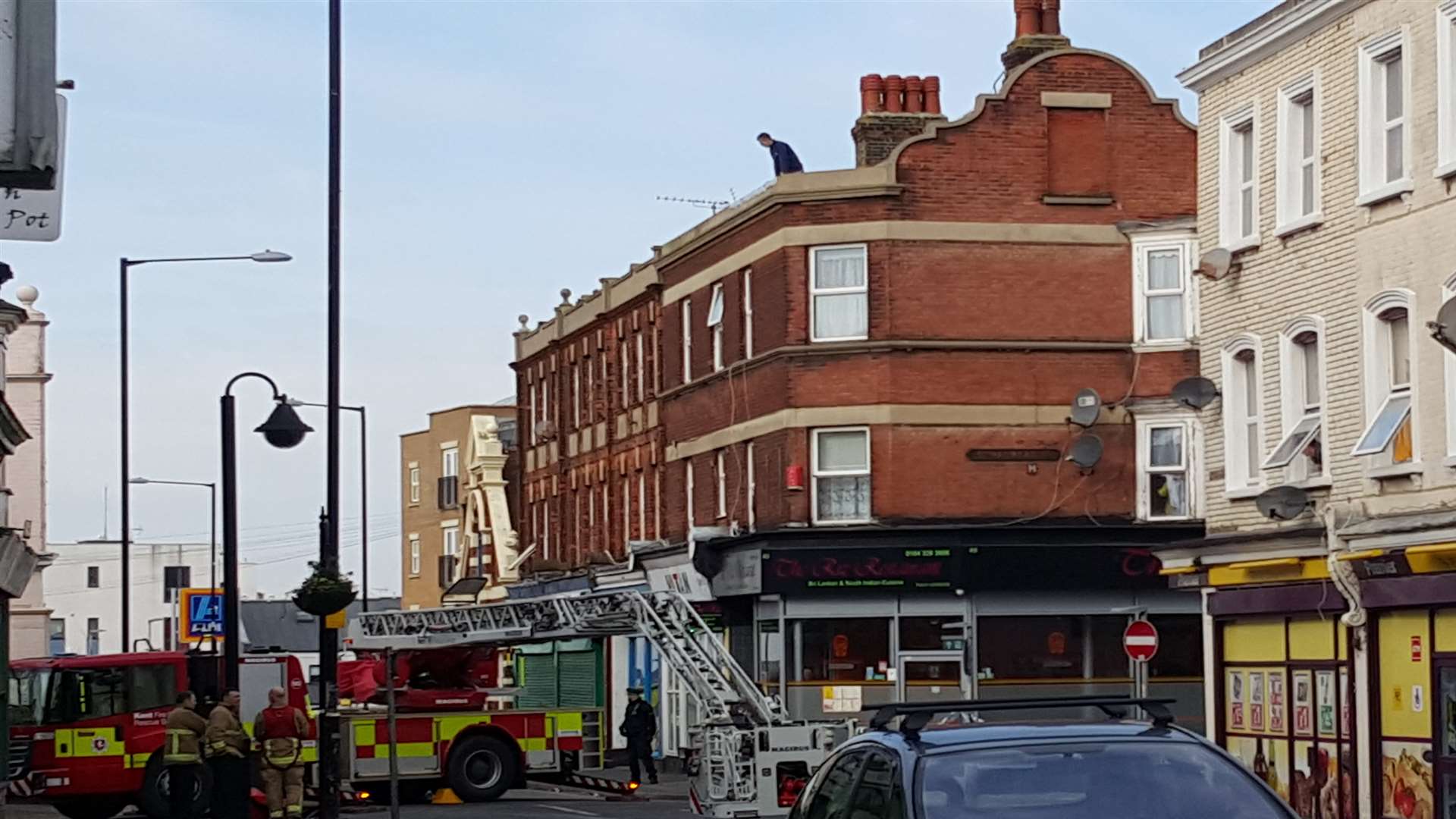 The man was on the roof for almost 24 hours