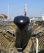 HMS Ocelot is currently in dry dock