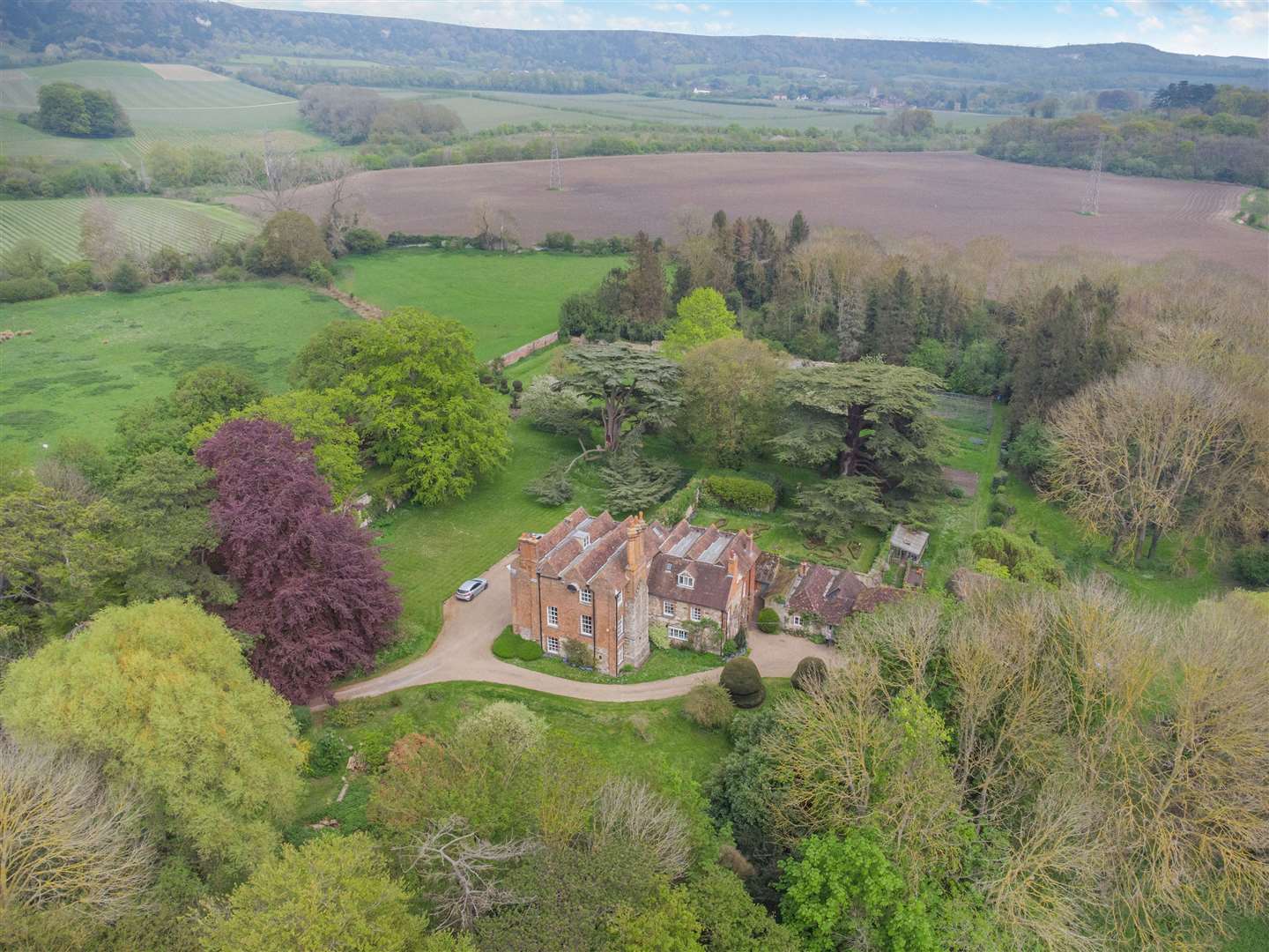 An aerial view of the property