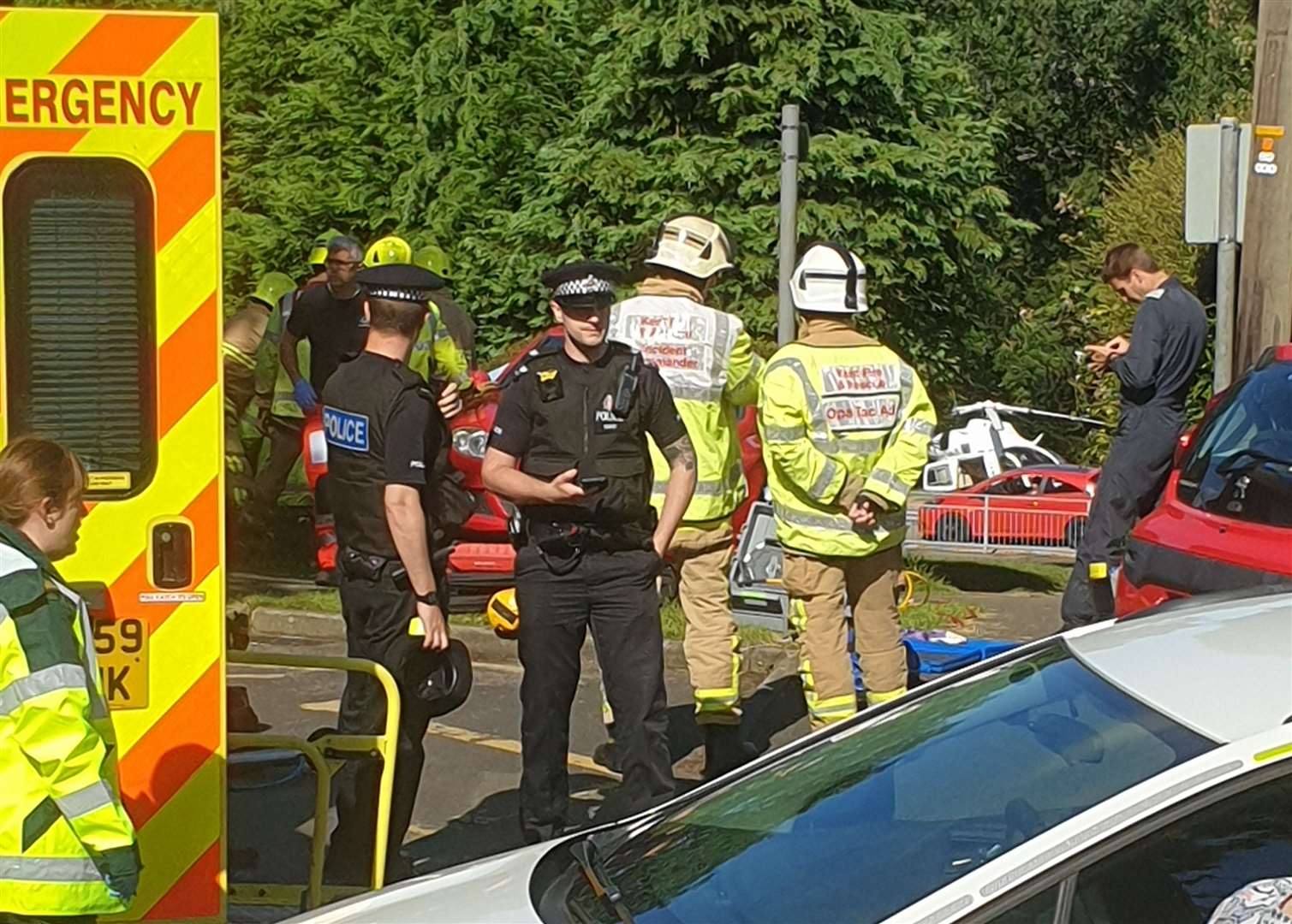 The scene on Lawrence Road, Tonbridge.