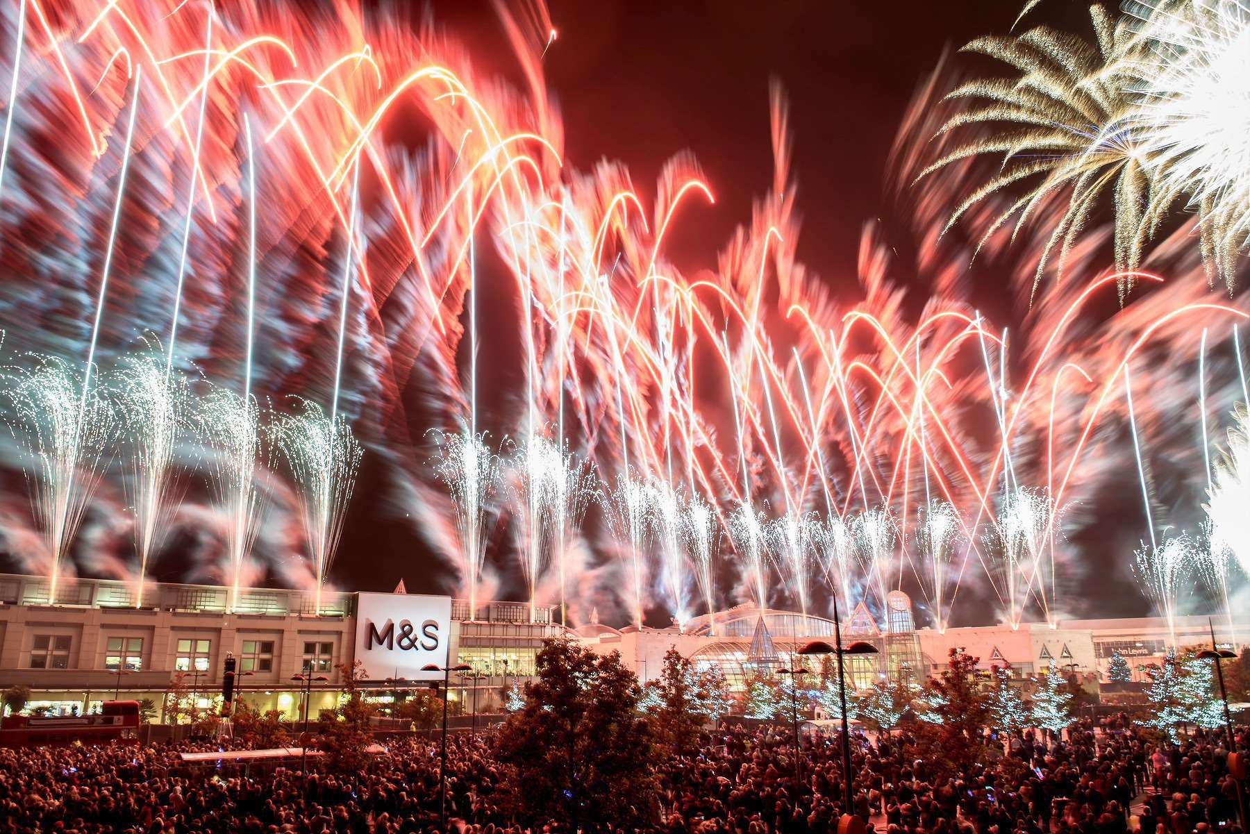 Bluewater's Light Night sees the Christmas decorations turned on and fireworks