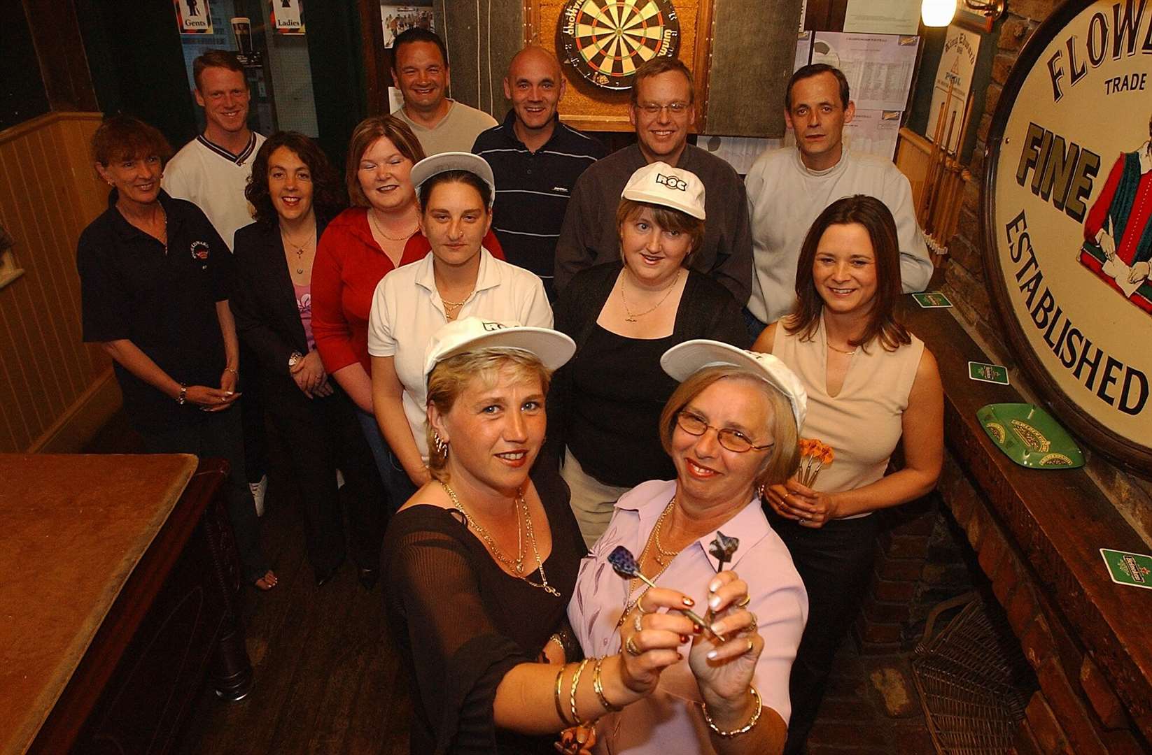 Playing darts at the King Edward VII pub in Goschen Road, Dover, in April 2002. It sadly closed in 2010 and has been turned into a convenience store, though the pub sign still hangs from the side of the building. Picture: Mike Waterman