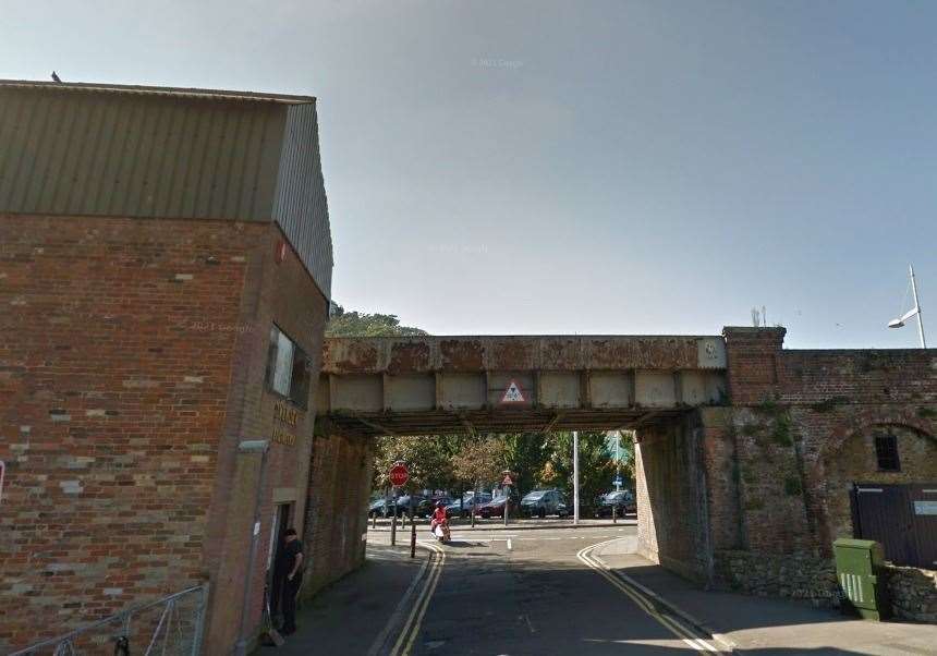 Kyle Smith was found naked in Radnor Street, Folkestone. Picture: Google