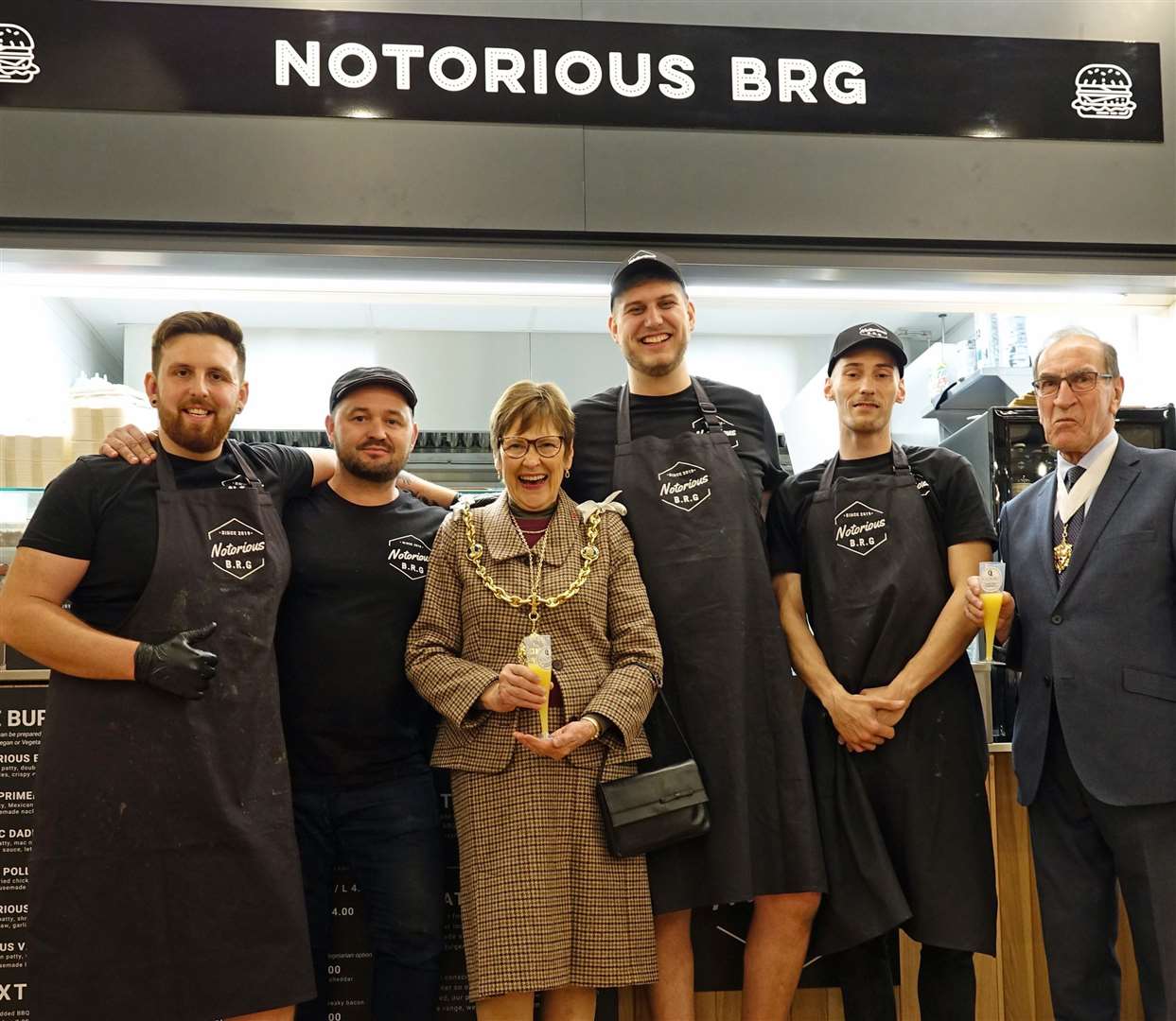 The launch of the Lockmeadow Food Hall - the Notorious BRG team with the Mayor