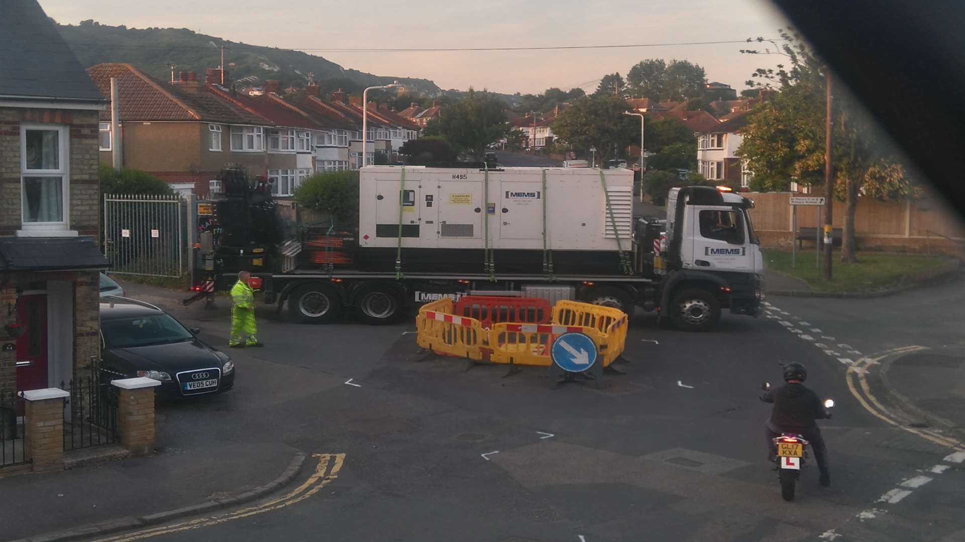 Engineers brought in a generator to power up homes