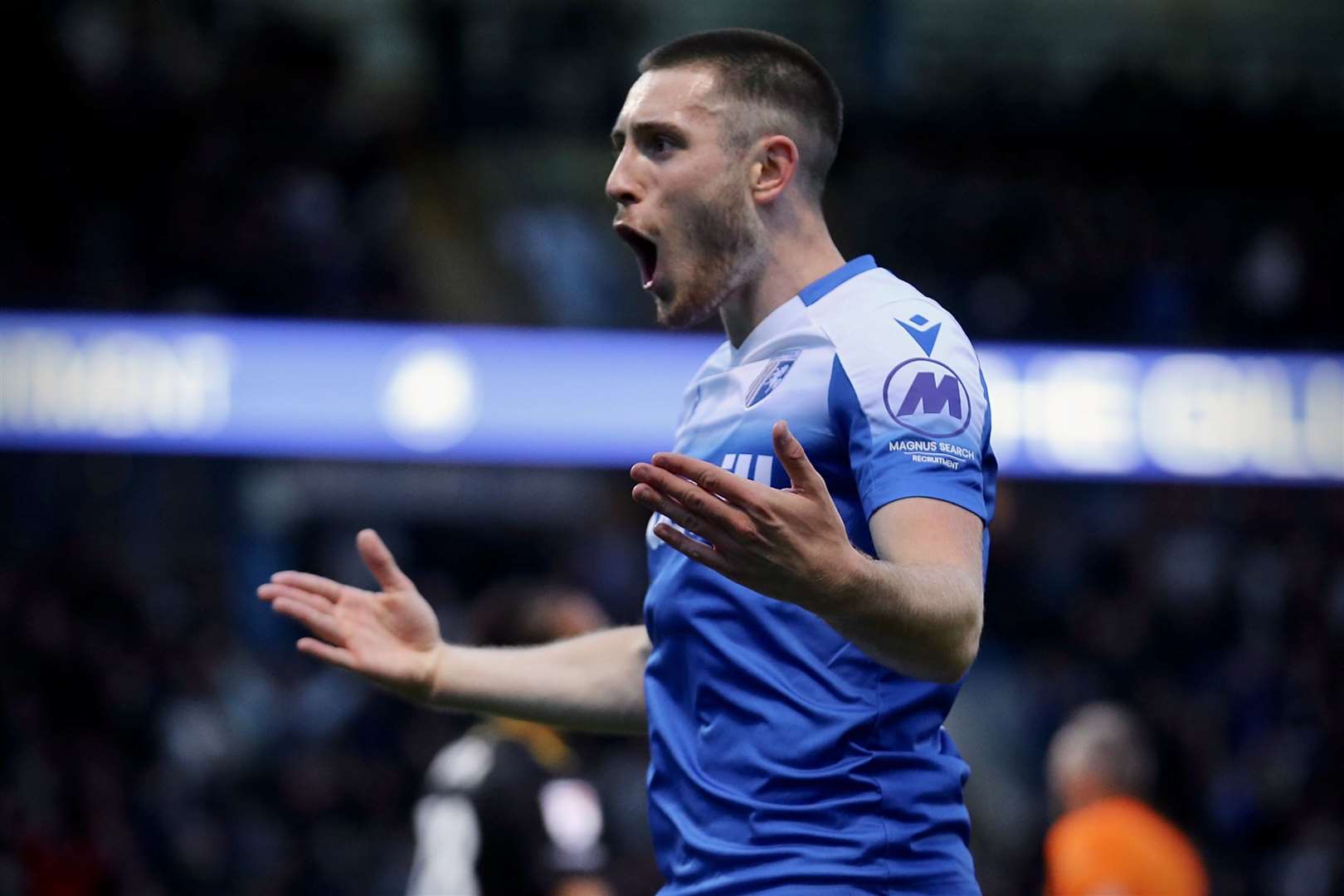 Dom Jefferies celebrates the first-half goal which he set up for Ashley Nadesan Picture: @Julian_KPI