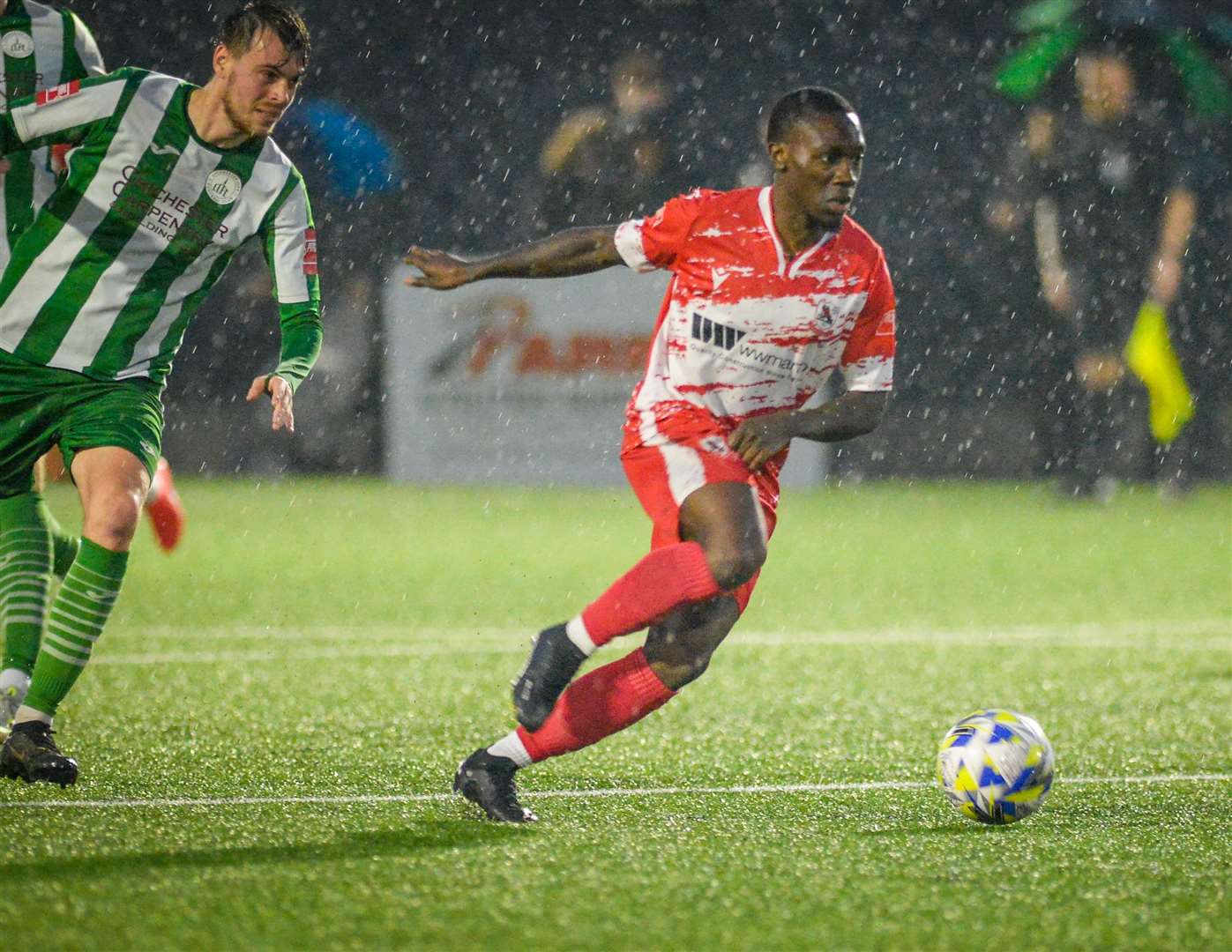 Jordan Green runs at the Chichester defence. Picture: Stuart Watson