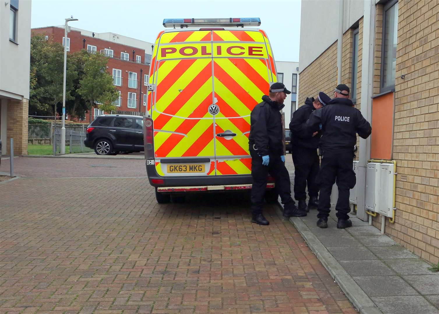 Police at the scene of a suspected murder in Sandhurst Place, Margate. Picture: UKNIP