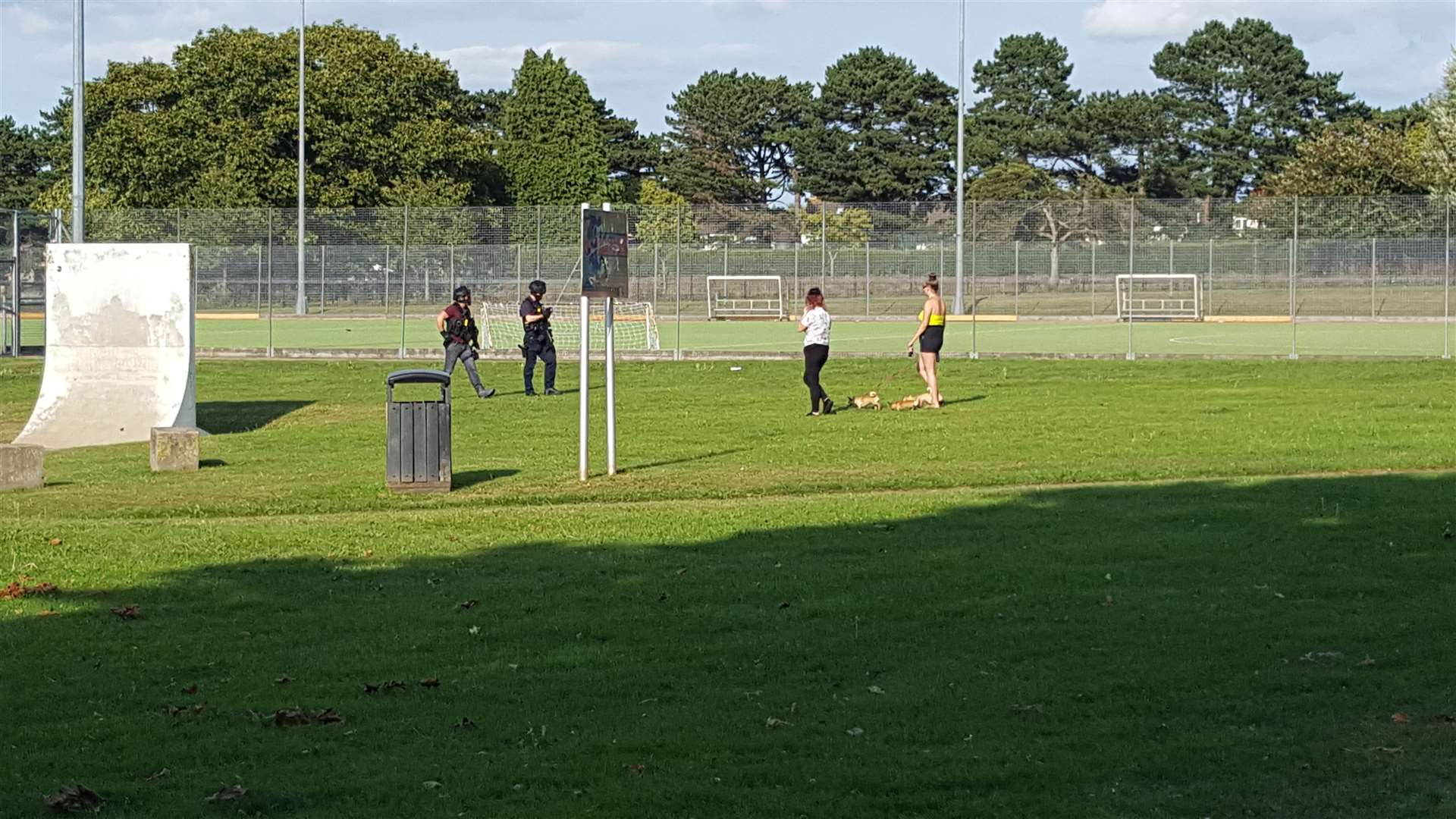 Armed police patrolling South Park in Maidstone