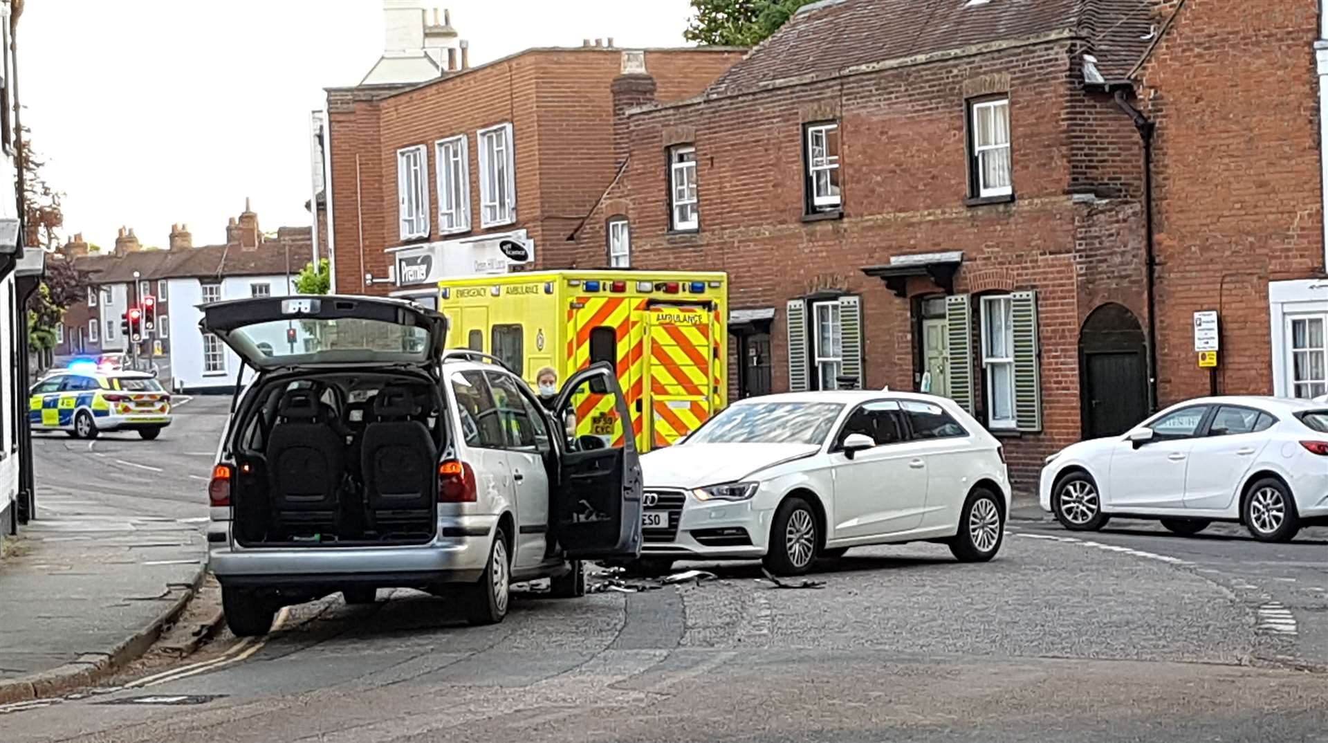 An Audi and a people carrier collided in Oaten Hill, Canterbury