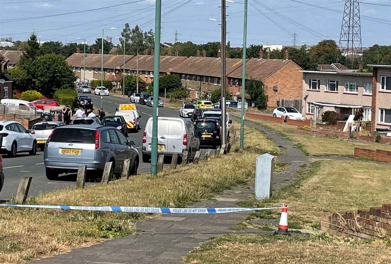 Police cordoned off Henderson Drive in Dartford following reports of a disturbance