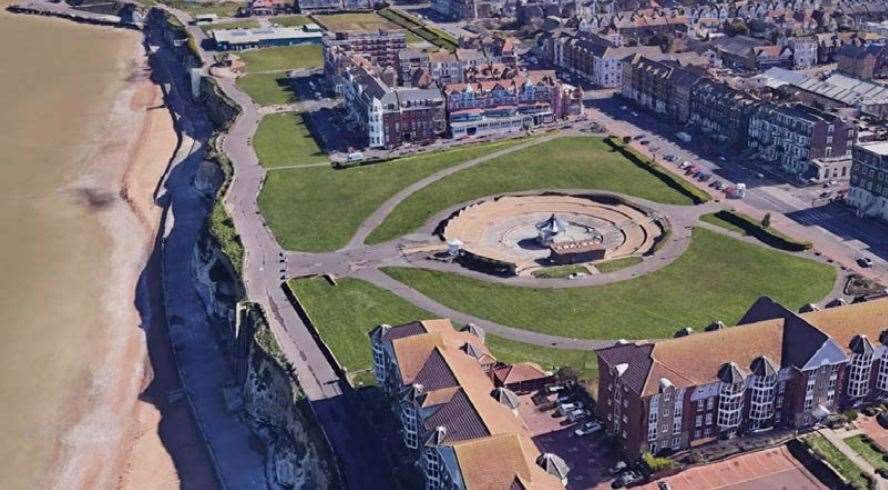 Cliftonville’s Oval Bandstand and amphitheatre seen from above. Picture: GRASS Cliftonville CIC