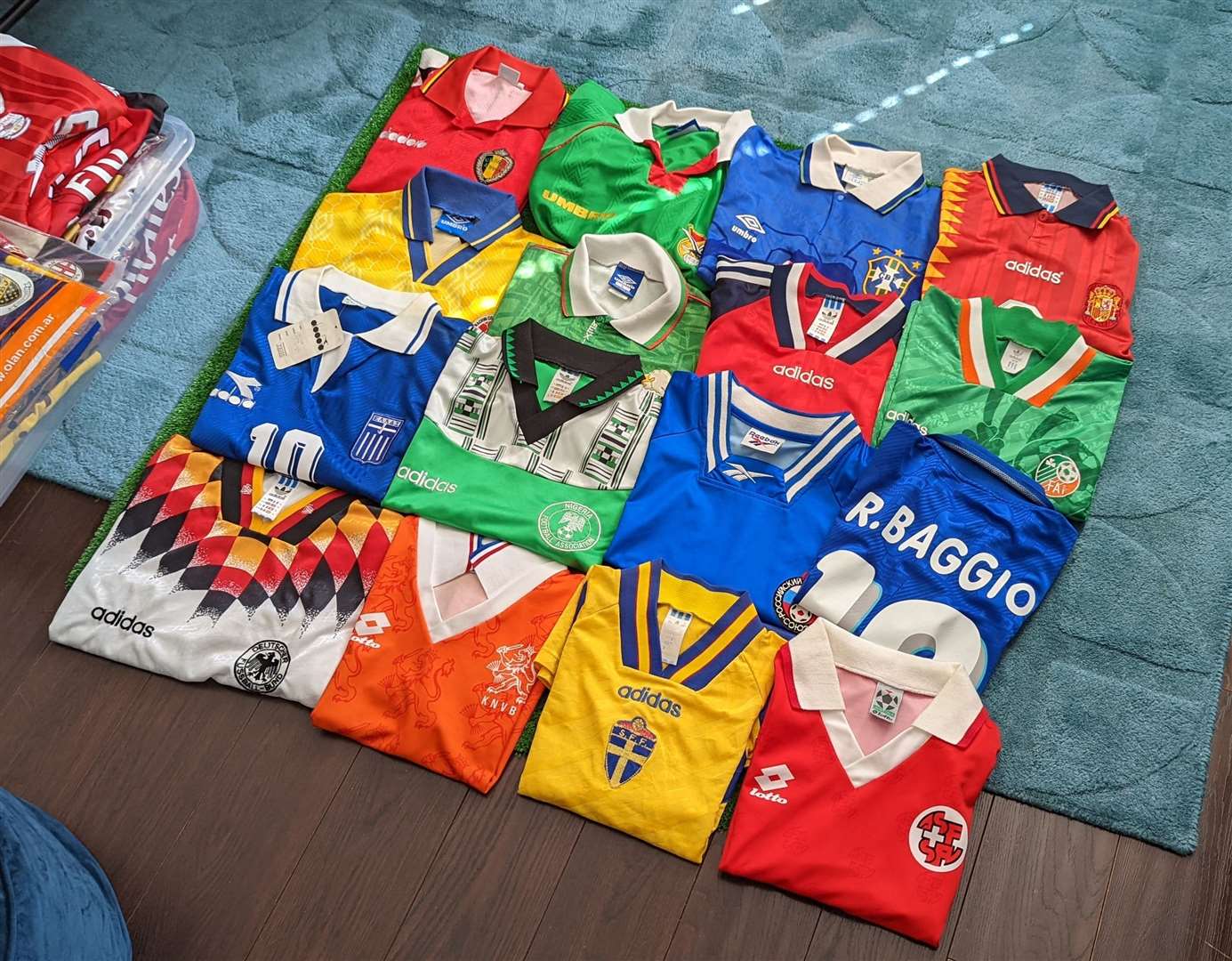 Baz Davison's collection of shirts from the USA '94 World Cup