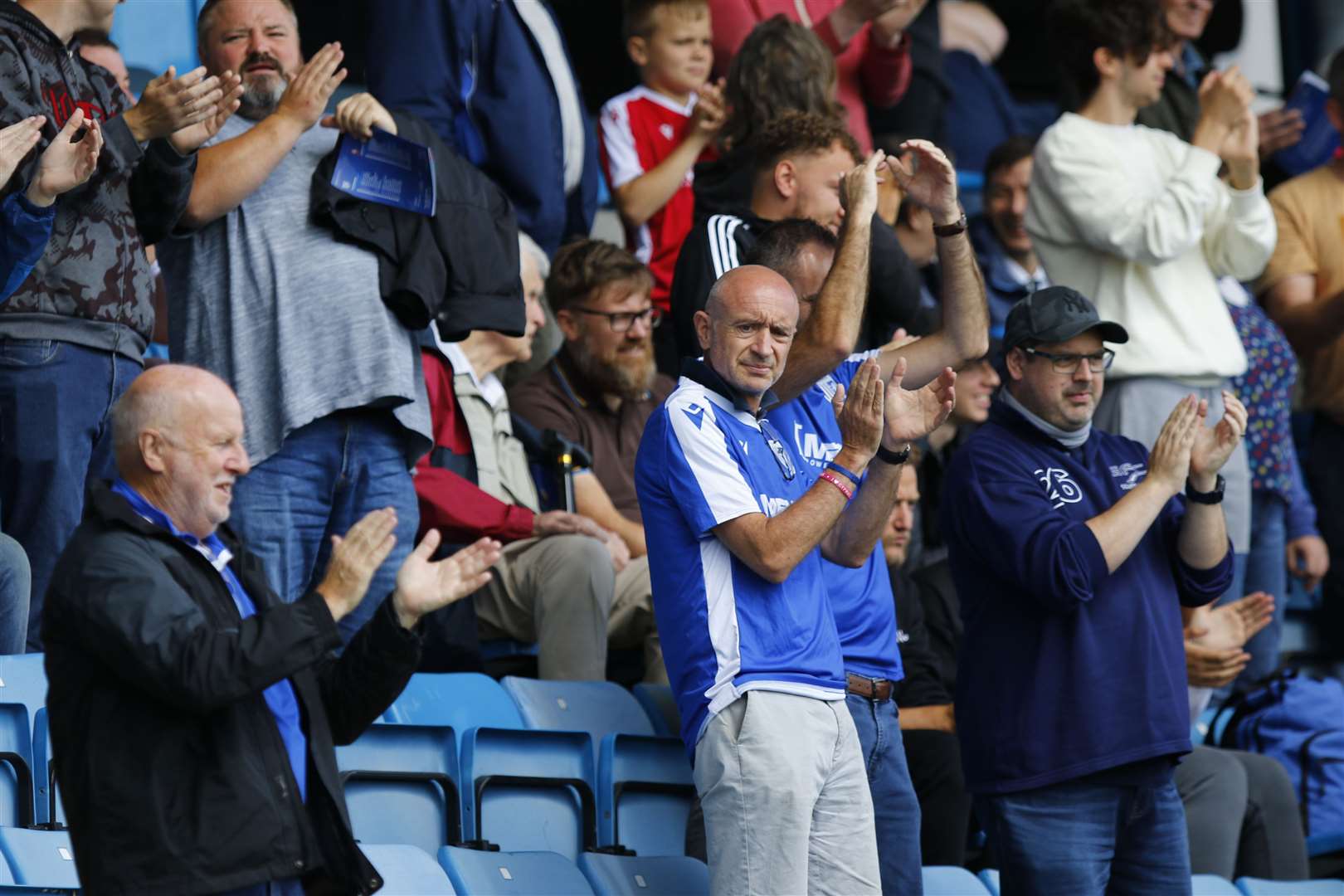 Gillingham fans get behind their team. Picture: Andy Jones (49990598)