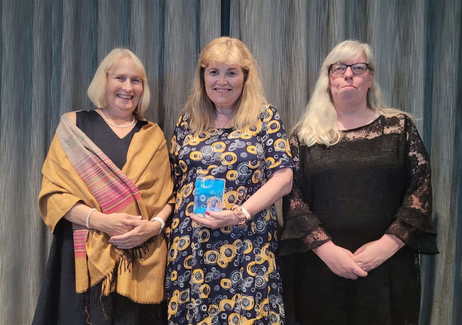 Prison library development manager Victoria Barnett with Elizabeth Gunn and Tracy McKechnie