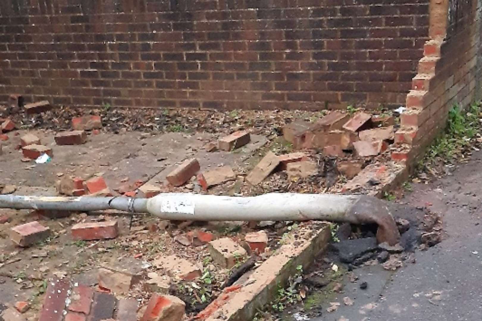 The van took out a lamppost and a bus stop in the incident in Deal