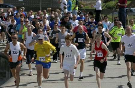 Competitors in the Man on the Run event on Sunday. Picture: Phil Houghton