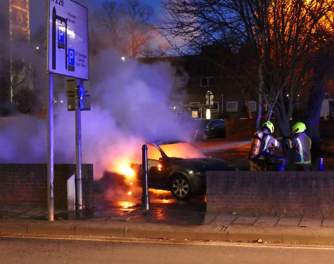 Crews wore breathing apparatus while fighting the fire (28182544)