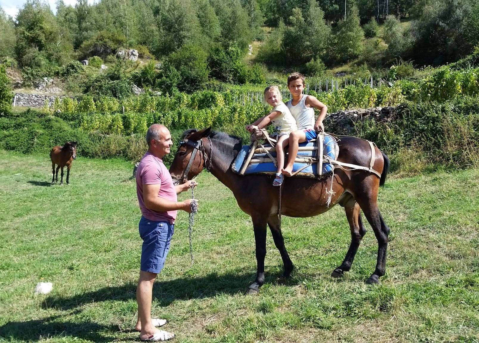 Salih in Bulgaria with his children Leena and Sufyan. Picture: Salih Hodzhov