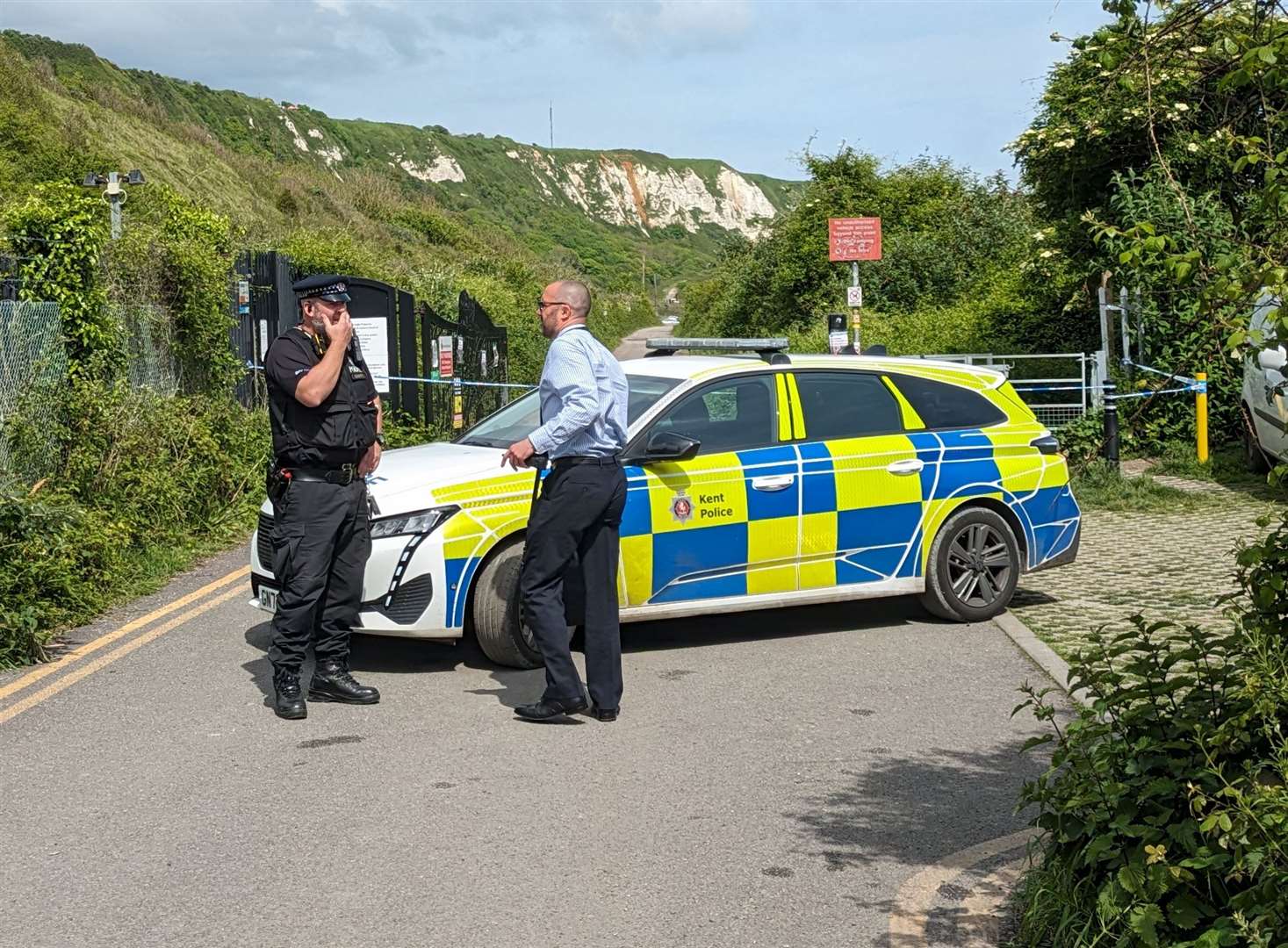 Police taped off The Warren earlier today after a body was found