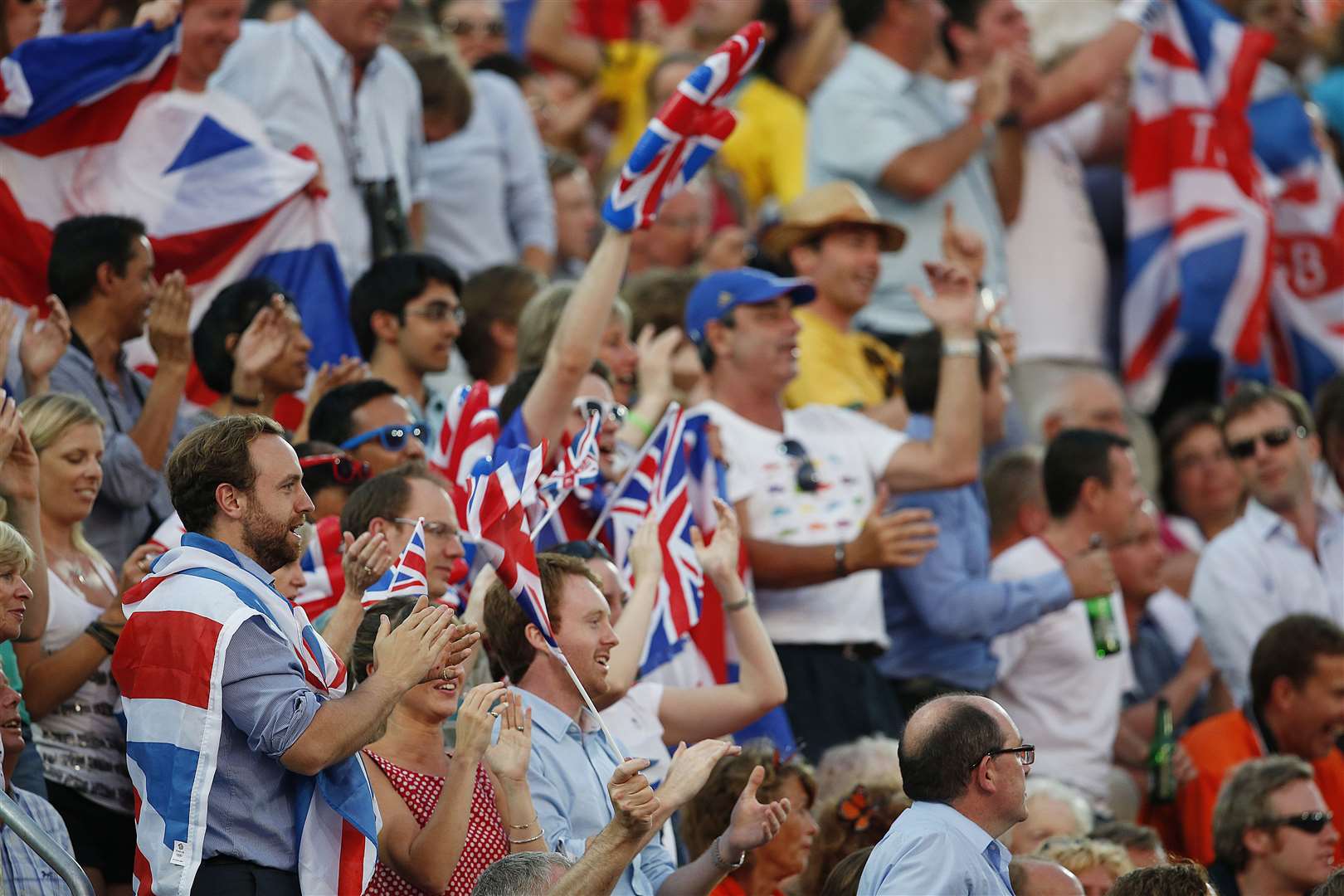 Crowds became a sea of red, white and blue during the London Olympics. Picture: Barry Goodwin